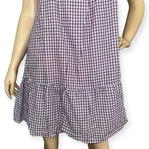 ANGIE Flounce Hem Minidress In Lilac Check Size Medium NEW - Picture 7 of 15